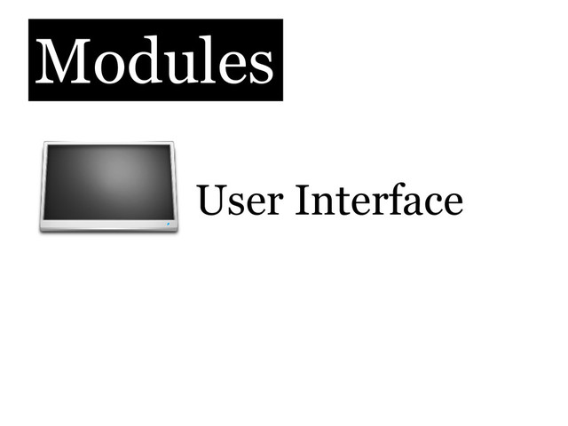 Modules
User Interface
