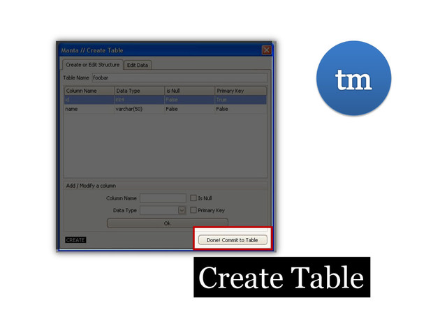 Create Table
