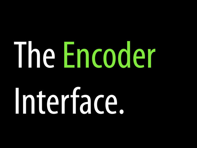 The Encoder
Interface.
