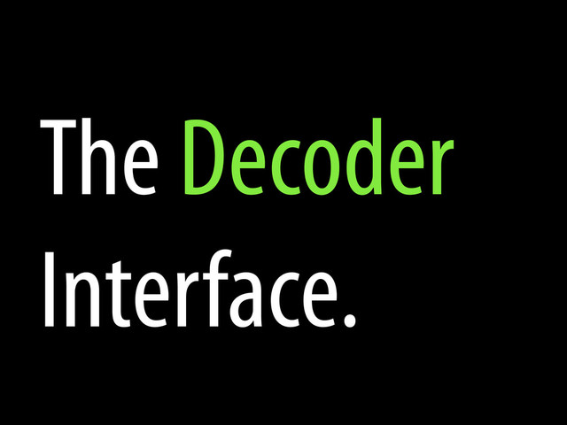 The Decoder
Interface.
