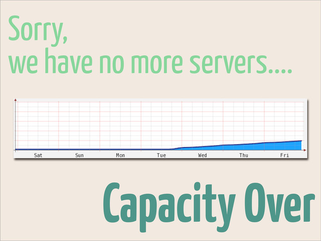 Capacity Over
Sorry,
we have no more servers....
