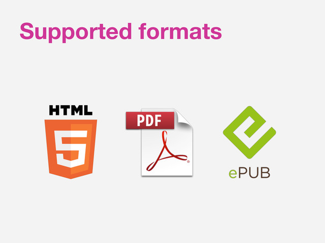 Supported formats

