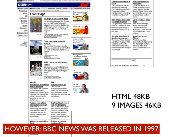 HTML 48KB
9 IMAGES 46KB
HOWEVER: BBC NEWS WAS RELEASED IN 1997
