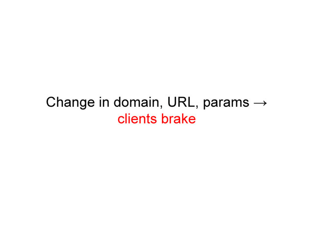 Change in domain, URL, params →
clients brake
