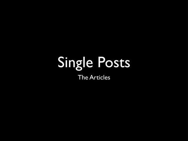 Single Posts
The Articles
