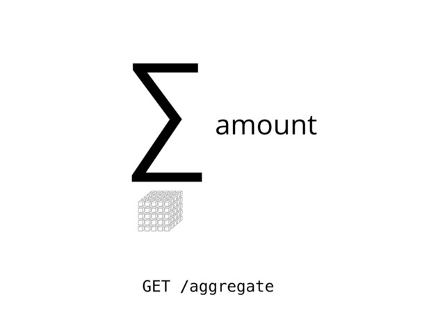 ∑amount
GET /aggregate
