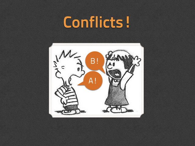 Conflicts!
A!
B!
