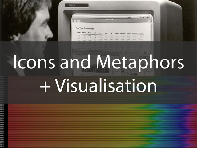 Icons and Metaphors
+ Visualisation
