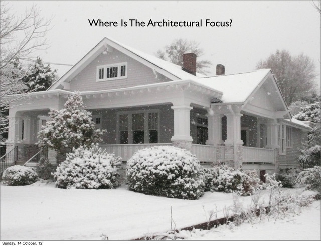 Where Is The Architectural Focus?
Sunday, 14 October, 12
