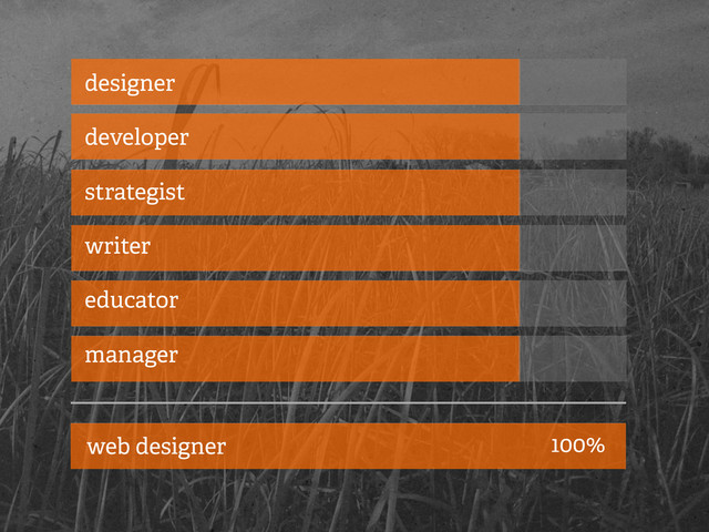 designer
developer
strategist
writer
educator
manager
web designer 100%
