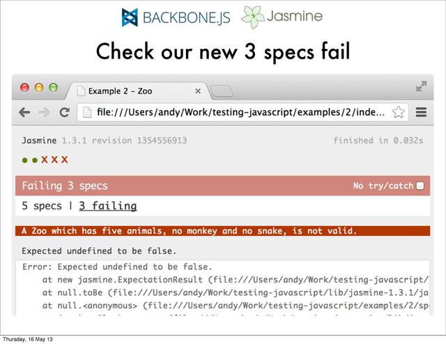 Check our new 3 specs fail
Thursday, 16 May 13
