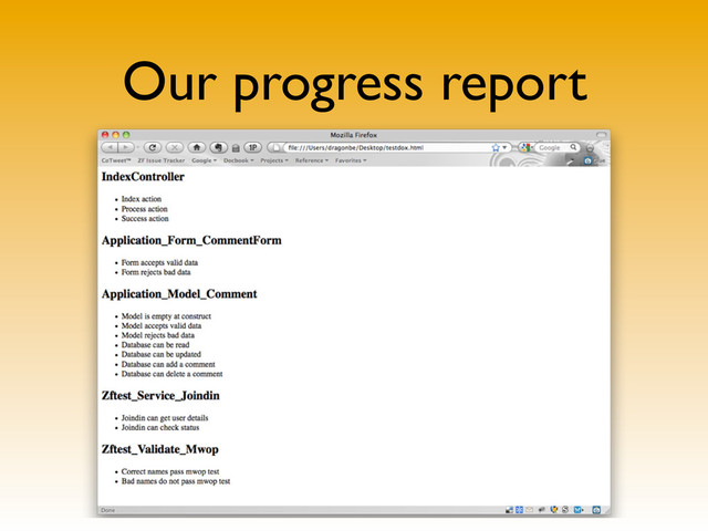 Our progress report
