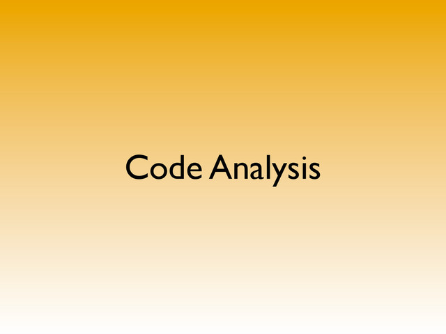 Code Analysis

