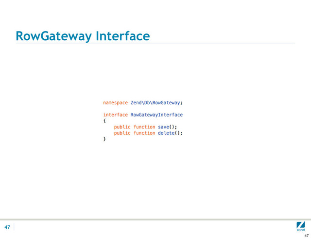 RowGateway Interface
47
47
