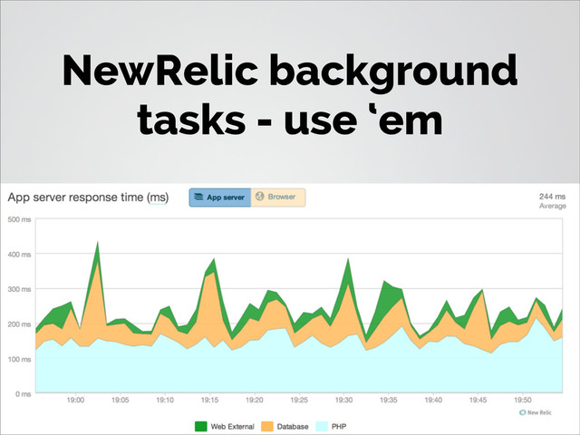 NewRelic background
tasks - use ‘em
