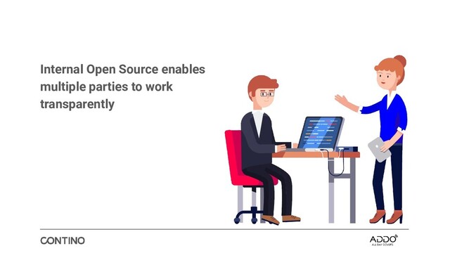 Internal Open Source enables
multiple parties to work
transparently
