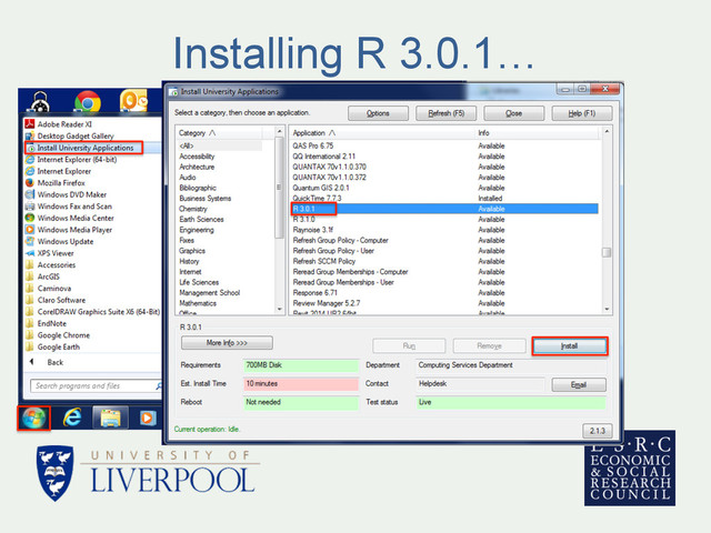 Installing R 3.0.1…
