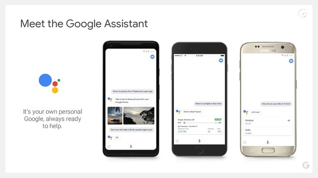 Meet the Google Assistant
It’s your own personal
Google, always ready
to help.
