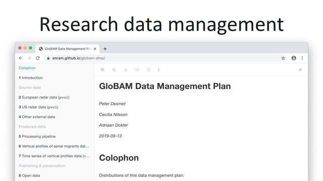 Research data management
