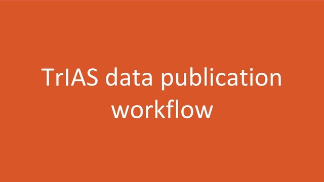 TrIAS data publication
workflow
