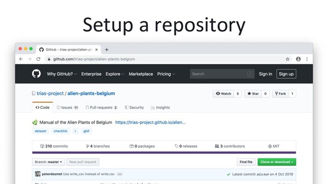 Setup a repository
