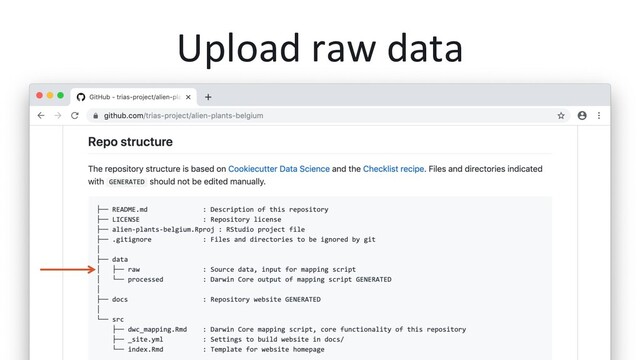 Upload raw data
