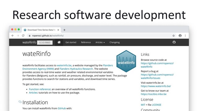 Research software development

