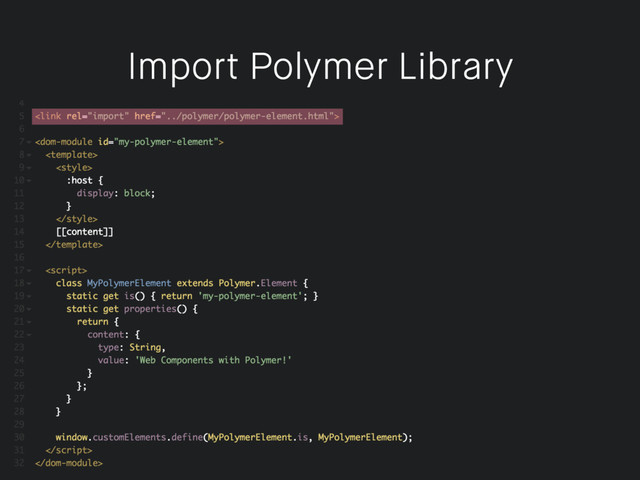 Import Polymer Library
