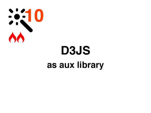 10
as aux library
D3JS
