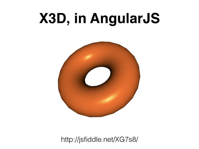 http://jsﬁddle.net/XG7s8/
X3D, in AngularJS
