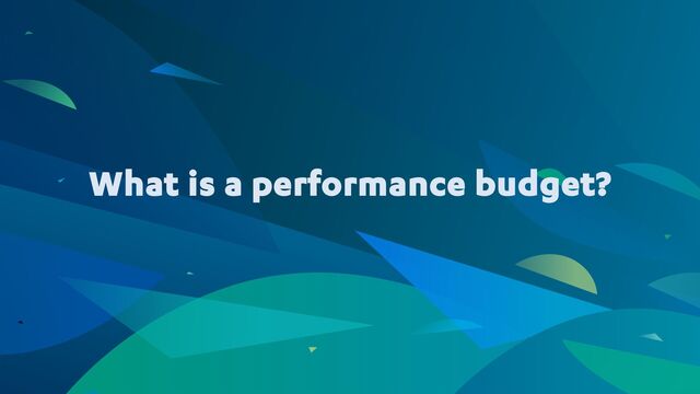 What is a performance budget?
