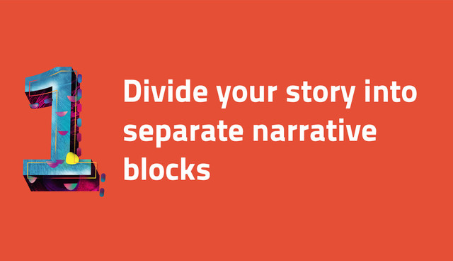 Divide your story into
separate narrative
blocks
