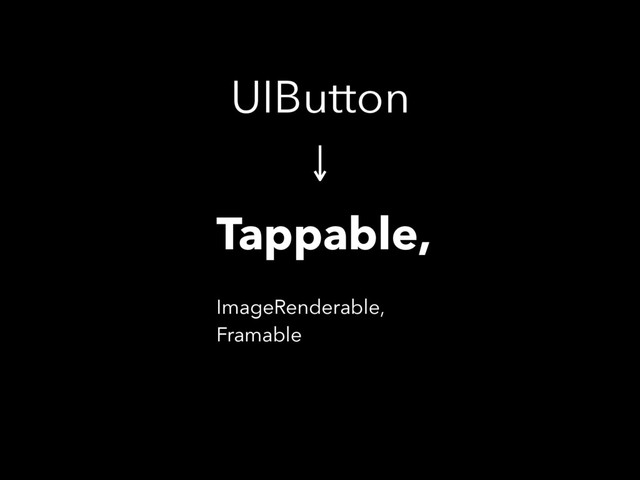 UIButton
Tappable,
ImageRenderable,
Framable
