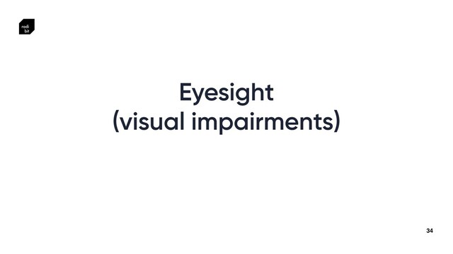 34
Eyesight


(visual impairments)

