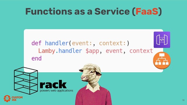 Functions as a Service (FaaS)
18
