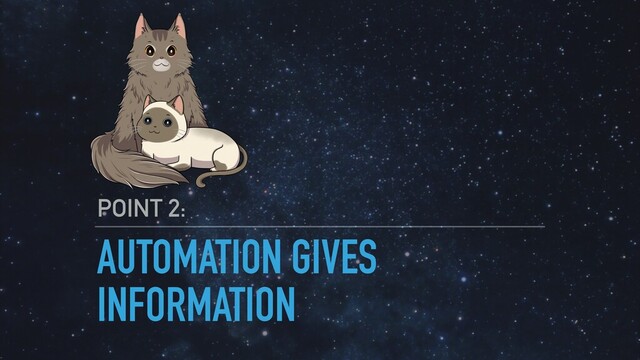 AUTOMATION GIVES
INFORMATION
POINT 2:
