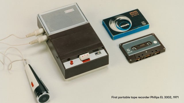 First portable tape recorder Philips EL 3302, 1971
