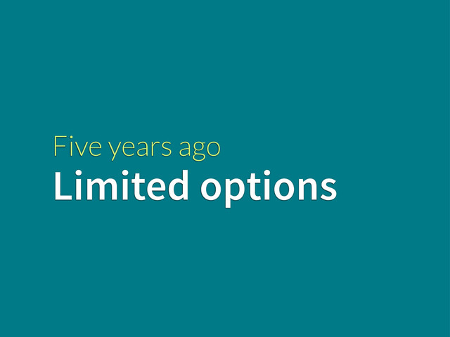 Five years ago
Limited options
