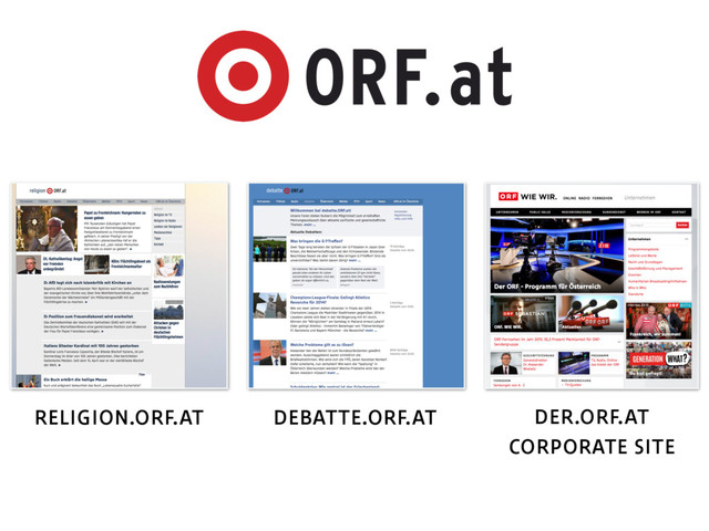 religion.orf.at debatte.orf.at der.orf.at
corporate site
