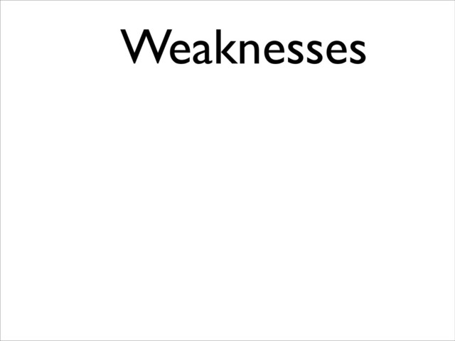 Weaknesses	

