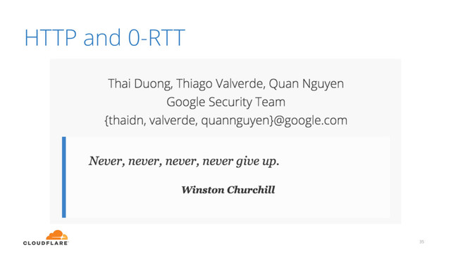 HTTP and 0-RTT
35
