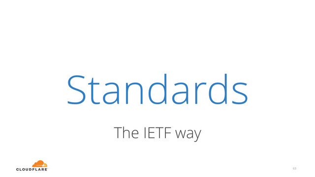 Standards
The IETF way
63
