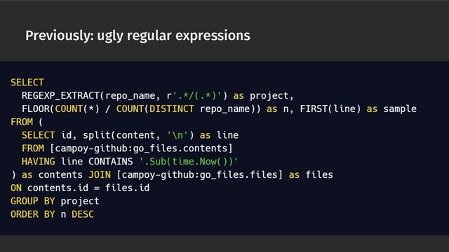 Previously: ugly regular expressions
