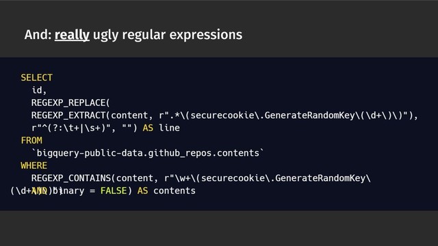 And: really ugly regular expressions
