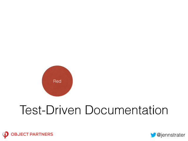 Test-Driven Documentation
Red
