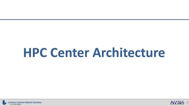 10
LLNL-PRES-850669
HPC Center Architecture
