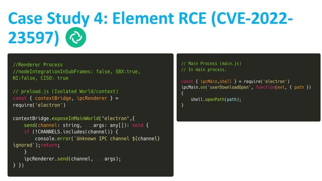 Case Study 4: Element RCE (CVE-2022-
23597)

