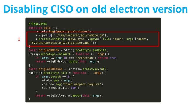 Disabling CISO on old electron version
1
