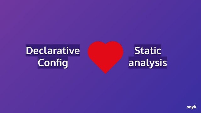 Declarative
Conﬁg
Static
analysis
